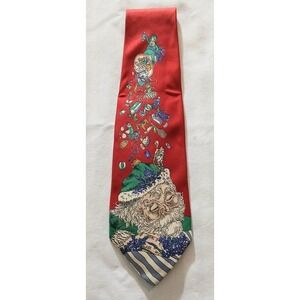 Vintage Robert Talbott Tie Mens Red Silk Santa Christmas I Magnin Novelty 90s